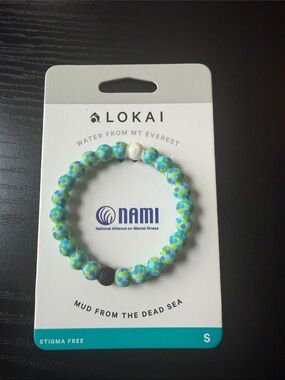 Lokai Aqua and Lime Mosaic Bead Bracelet
